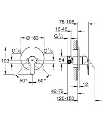Grohe Eurostyle Cosmopolitan Tek kumandalı duş bataryası - 33635002 - 2
