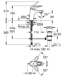 Grohe Eurostyle Lavabo Bataryası S-Boyut - 33558003 - 2