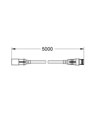 Grohe F-digital Deluxe Buhar jeneratörü için uzatma kablosu, 5m - 47837000 - 2