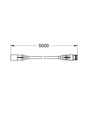Grohe F-digital Deluxe Işık seti için uzatma kablosu, 5 m - 47867000 - 2