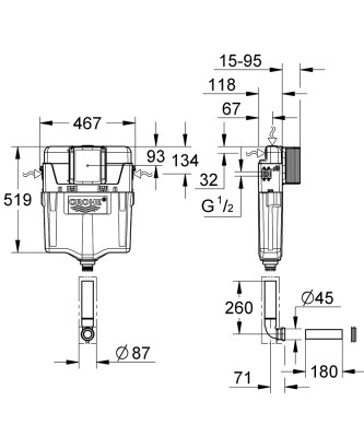 Grohe GD 2 gömme rezervuar - 38987000 - 2
