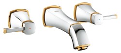 Grohe Grandera 3 Delikli Lavabo Bataryası S-Boyut Krom/Altın - 20414IG0 - Grohe