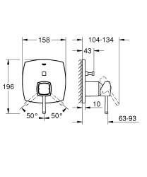 Grohe Grandera Ankastre banyo/duş bataryası - 24068DA0 - 2