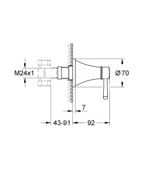 Grohe Grandera Ankastre stop valf - 29420000 - 2