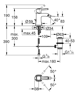 Grohe Grandera Bide Bataryası - 24372000 - 2