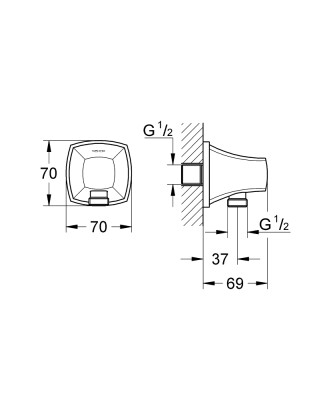 Grohe Grandera Duş Çıkış Dirseği - 27970000 - 2
