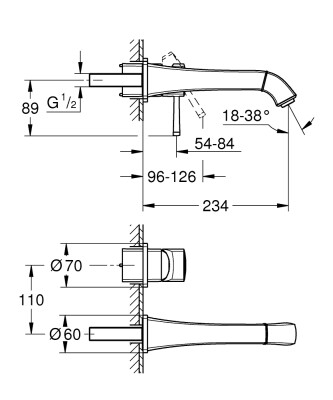 Grohe Grandera İki delikli lavabo bataryası L-Boyut - 29417000 - 2