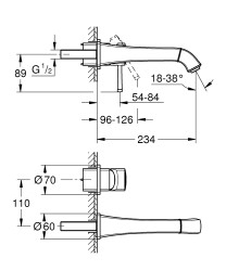 Grohe Grandera İki delikli lavabo bataryası L-Boyut - 29417IG0 - 2