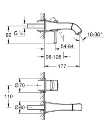 Grohe Grandera İki delikli lavabo bataryası M-Boyut - 29416IG0 - 2