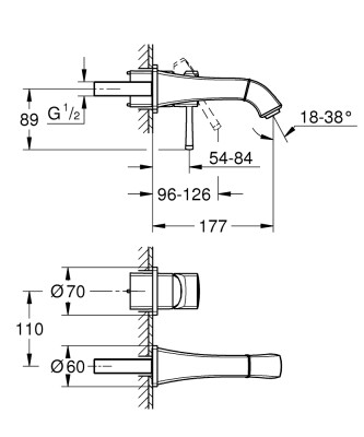 Grohe Grandera İki delikli lavabo bataryası M-Boyut - 29416IG0 - 2