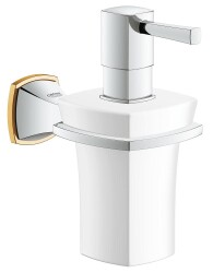Grohe Grandera Seramik Sıvı Sabunluk Ve Tutacağı Krom/Altın - 40627IG0 - Grohe