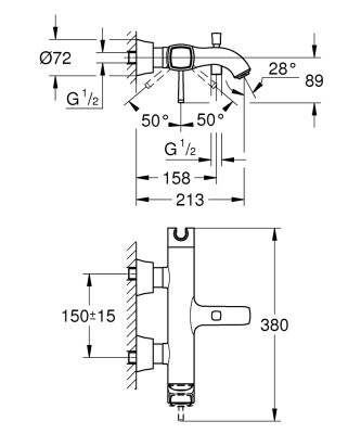 Grohe Grandera Tek kumandalı banyo bataryası - 24374IG0 - 2