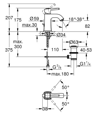 Grohe Grandera Tek kumandalı lavabo bataryası
M-Boyut - 24369000 - 2