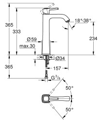 Grohe Grandera Tek kumandalı lavabo bataryası XL-Boyut - 24371IG0 - 2