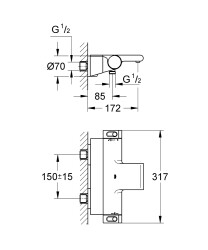Grohe Grohtherm 2000 Termostatik Banyo Bataryası - 34464001 - 2