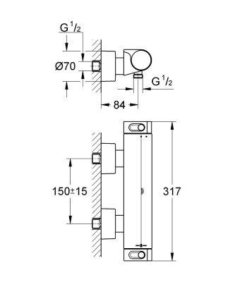 Grohe Grohtherm 2000 Termostatik duş bataryası - 34169001 - 2