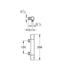 Grohe Grohtherm 800 Cosmopolitan Termostatik duş bataryası - 34767000 - 2