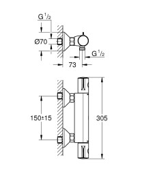 Grohe Grohtherm 800 Termostatik duş bataryası - 1022022430 - 2