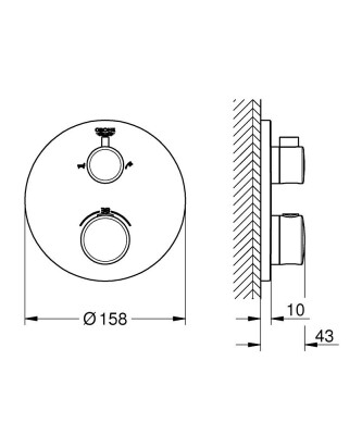 Grohe Grohtherm Ankastre Termostatik Banyo Bataryası - 1022102430 - 2