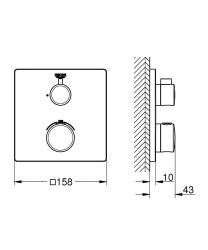 Grohe Grohtherm Ankastre termostatik banyo bataryası - 24078000 - 2