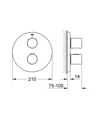 Grohe Grohtherm Cosmopolitan Termostatik Ankastre Banyo Bataryası Hard Graphite - 19468A00 - 2