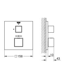 Grohe Grohtherm Cube Ankastre termostatik banyo bataryası - 24153AL0 - 2