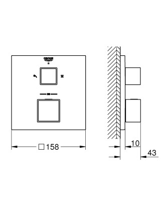 Grohe Grohtherm Cube Termostatik Banyo Bataryası - 24154000 - 2