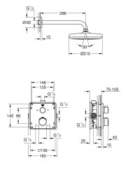 Grohe Grohtherm Duş seti, tempesta 210 tepe duşu ile - 34728000 - 2