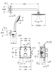 Grohe Grohtherm Rainshower Cosmopolitan 210 duş seti - 34734000 - 2