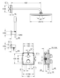 Grohe Grohtherm Rainshower Cosmopolitan 310 duş seti - 34730000 - 2