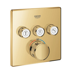 Grohe Grohtherm SmartControl Akış Kontrollü Ankastre Termostatik Banyo Bataryası (3 Yollu, Sıva Üstü Grubu) Cool Sunrise - 29126GL0 - Grohe