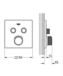 Grohe Grohtherm SmartControl Çift valfli akış kontrollü, ankastre termostatik duş bataryası - 29124A00 - 2