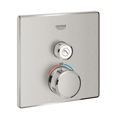 Grohe Grohtherm SmartControl Tek valfli akış kontrollü, ankastre termostatik duş bataryası - 29123DC0 - 1