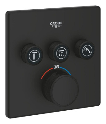 Grohe Grohtherm SmartControl Üç valfli akış kontrollü, ankastre termostatik banyo bataryası - 102167KF00 - 1