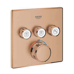Grohe Grohtherm SmartControl Üç valfli akış kontrollü, ankastre termostatik duş bataryası - 29126DL0 - Grohe