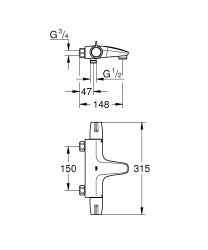 Grohe Grohtherm Special Termostatik banyo bataryası - 34671000 - 2