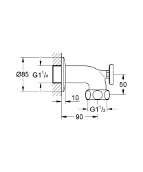 Grohe Grohtherm XL Termometreli Su Çıkış Bağlantı Parçası - 12444000 - 2