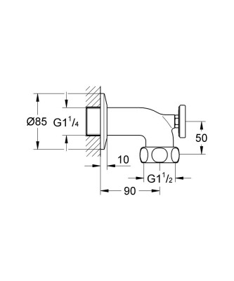 Grohe Grohtherm XL Termometreli Su Çıkış Bağlantı Parçası - 12444000 - 2