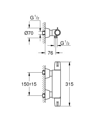 Grohe Grotherm Special Termostatik Duş Bataryası - 34667000 - 2