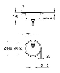 Grohe K200 Paslanmaz Çelik Eviye - 31720SD0 - 2