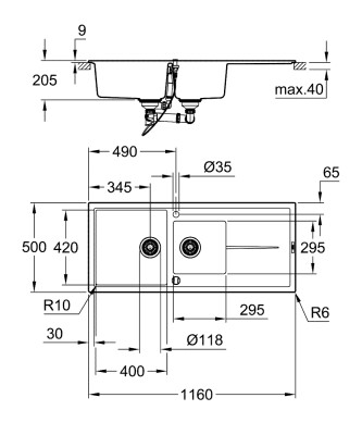 Grohe K400 Kompzit Eviye - 31643AT0 - 2