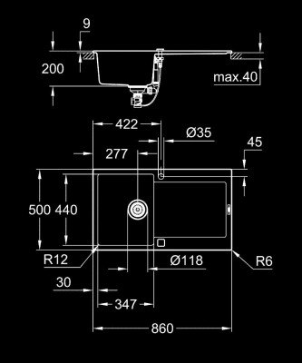 Grohe K500 Evıye 50 C 86/50 1.0 Rev - 31644AP0 - 2