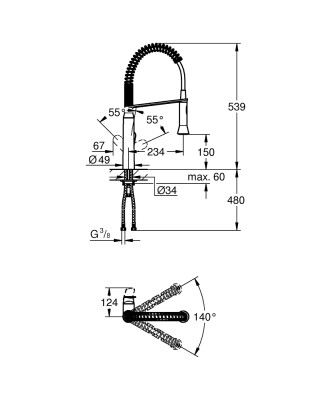 Grohe K7 Tek kumandalı eviye bataryası - 31379DC0 - 2