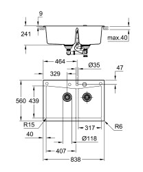 Grohe K700 Kompozit Eviye - 31657AP0 - 2