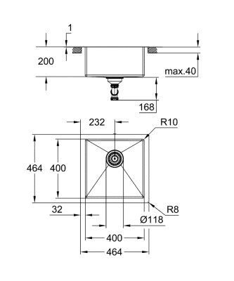 Grohe K700 Paslanmaz çelik eviye - 31578SD1 - 2