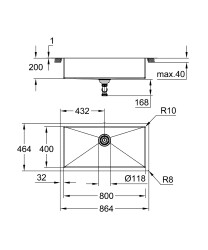 Grohe K700 Paslanmaz çelik eviye - 31580SD1 - 2