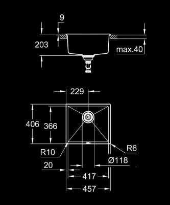 Grohe K700 Tezgahaltı Kompozit Eviye - 31653AP0 - 2