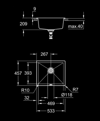 Grohe K700 Tezgahaltı Kompozit Eviye - 31654AP0 - 2
