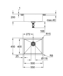 Grohe K700U Paslanmaz çelik eviye - 31574DL1 - 2