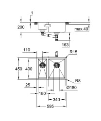 Grohe K700U Paslanmaz çelik eviye - 31576SD1 - 2